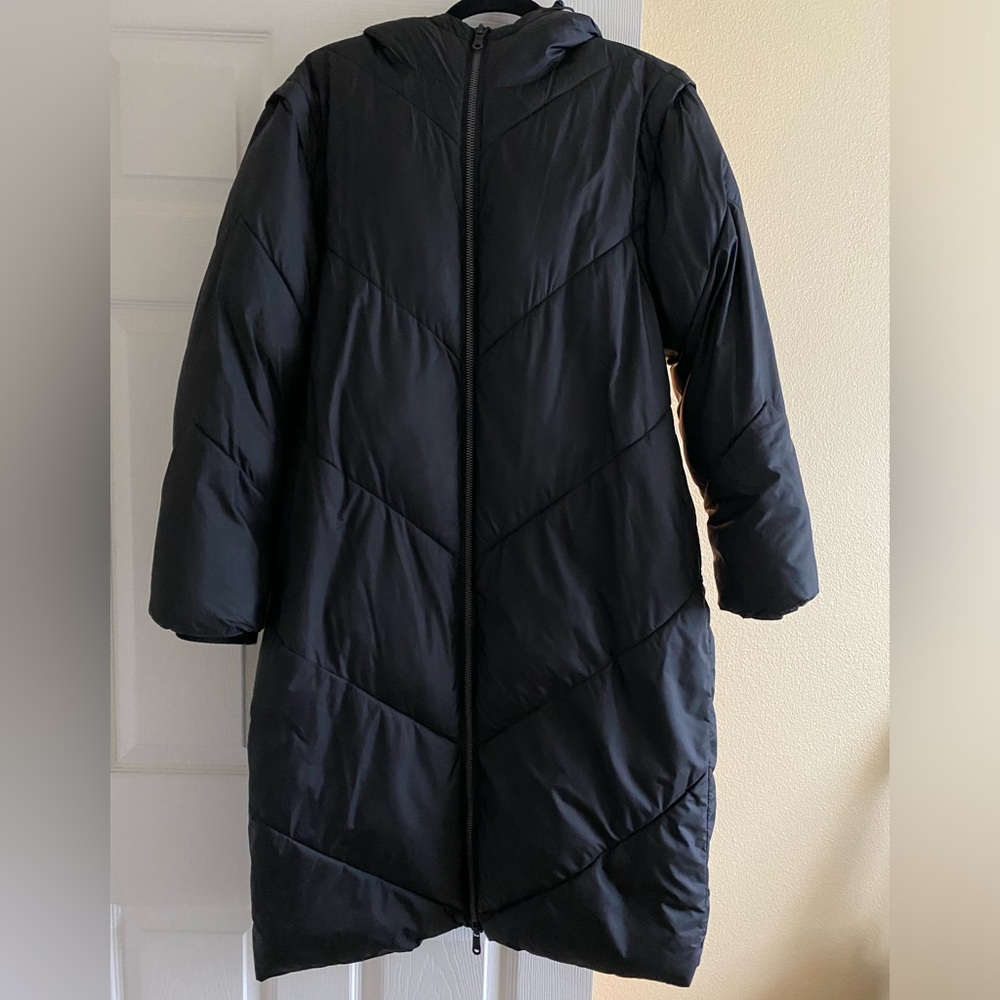 ZARA WATER & WIND PROTECTION QUILTED PUFFER BLACK COAT (size S)